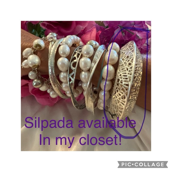 Silpada Sterling Silver STILETTO Openwork Cut-Out Bangle Bracelet B2830 - Picture 2 of 15